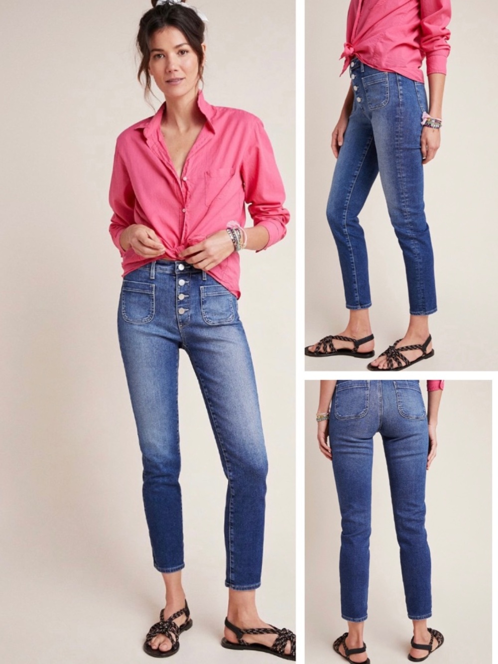 Adriano Goldschmied Vintage Stevie Ankle Button Up Slim Straight Jeans SZ 27R